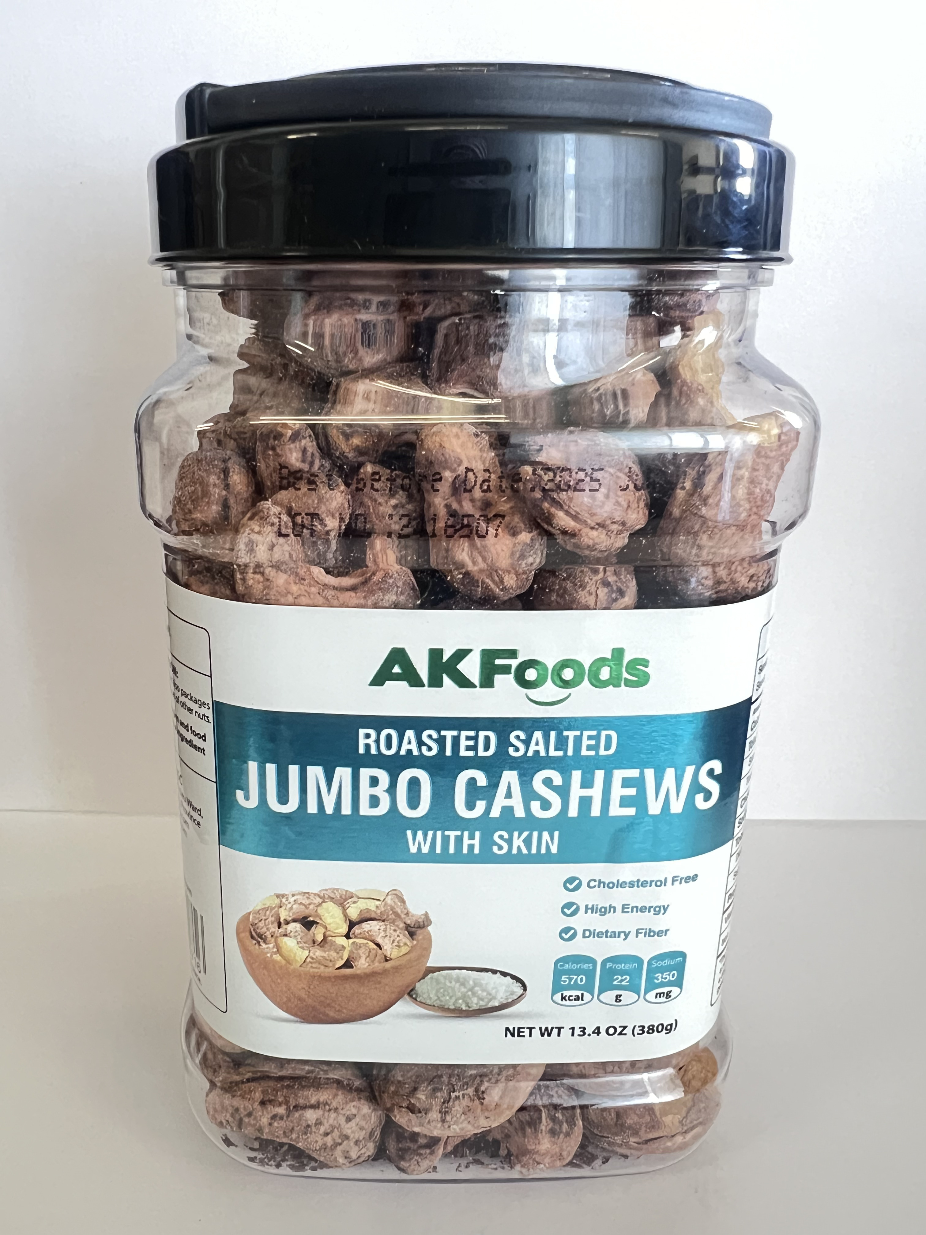 Roasted Salted Jumbo Cashews with Skin